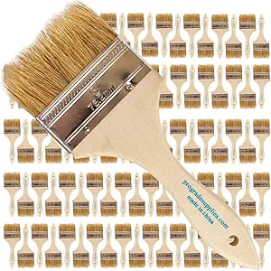 Pro Grade – Chip Paint Brushes – 96 Ea 3 Inch Chip Paint Brush Light Brown